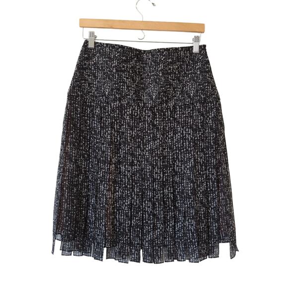 Michael Kors Collection Womens Designer Skirt Silk Marled Chiffon Black White 6 - Picture 4 of 10